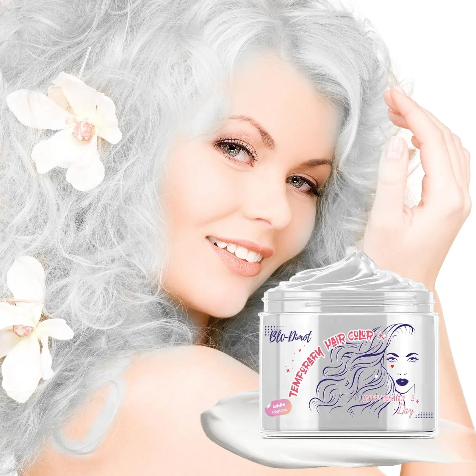 Temporary Hair Color Wax Hair Gel for Hair Coloring Styling Silver Grey  Diy Mud One-time Molding Paste Dye Cream