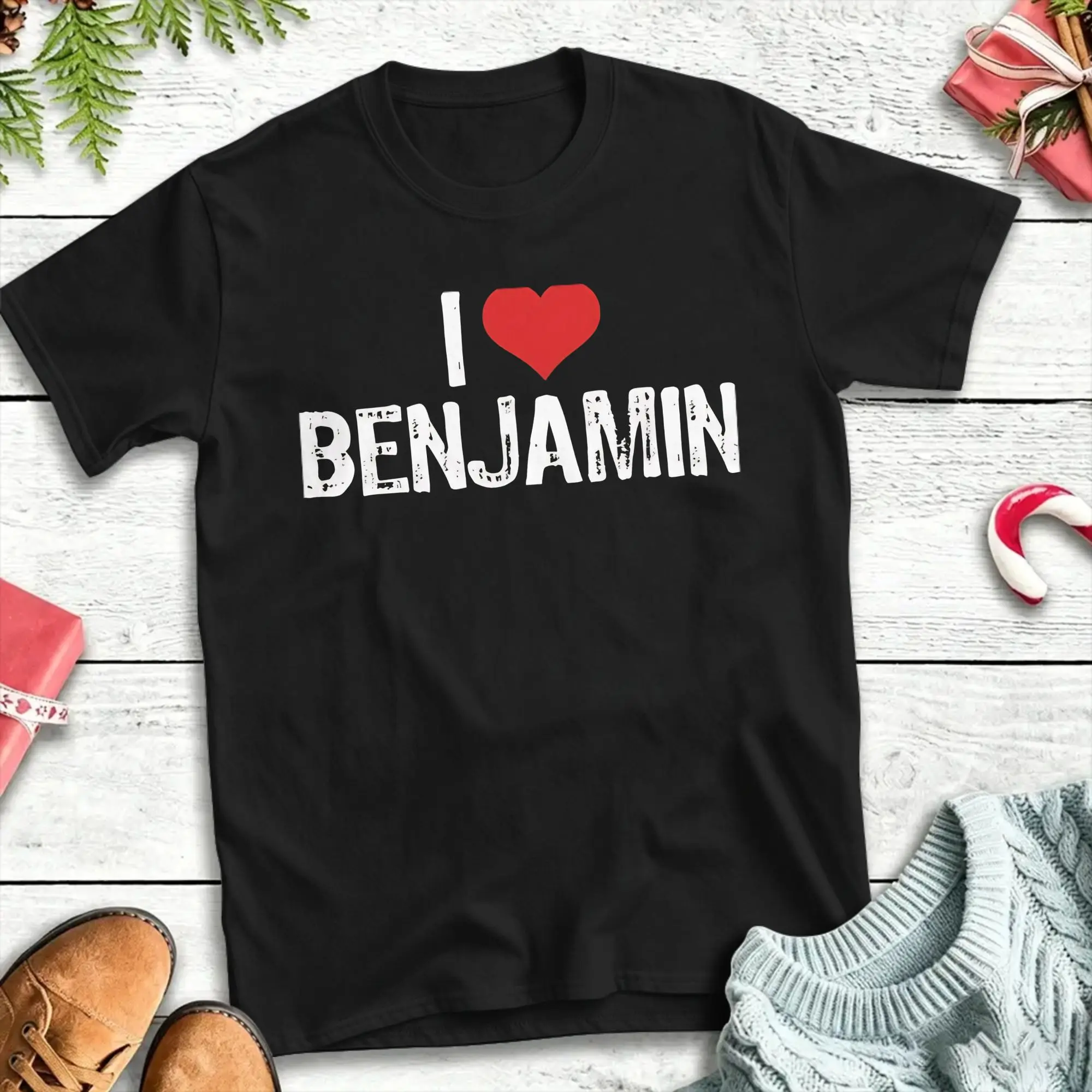 I Love Benjamin Pure Cotton T-Shirts  Trendy Cool Tee Shirt for Men Summer Aesthetic Loose Short Sleeve Clothing