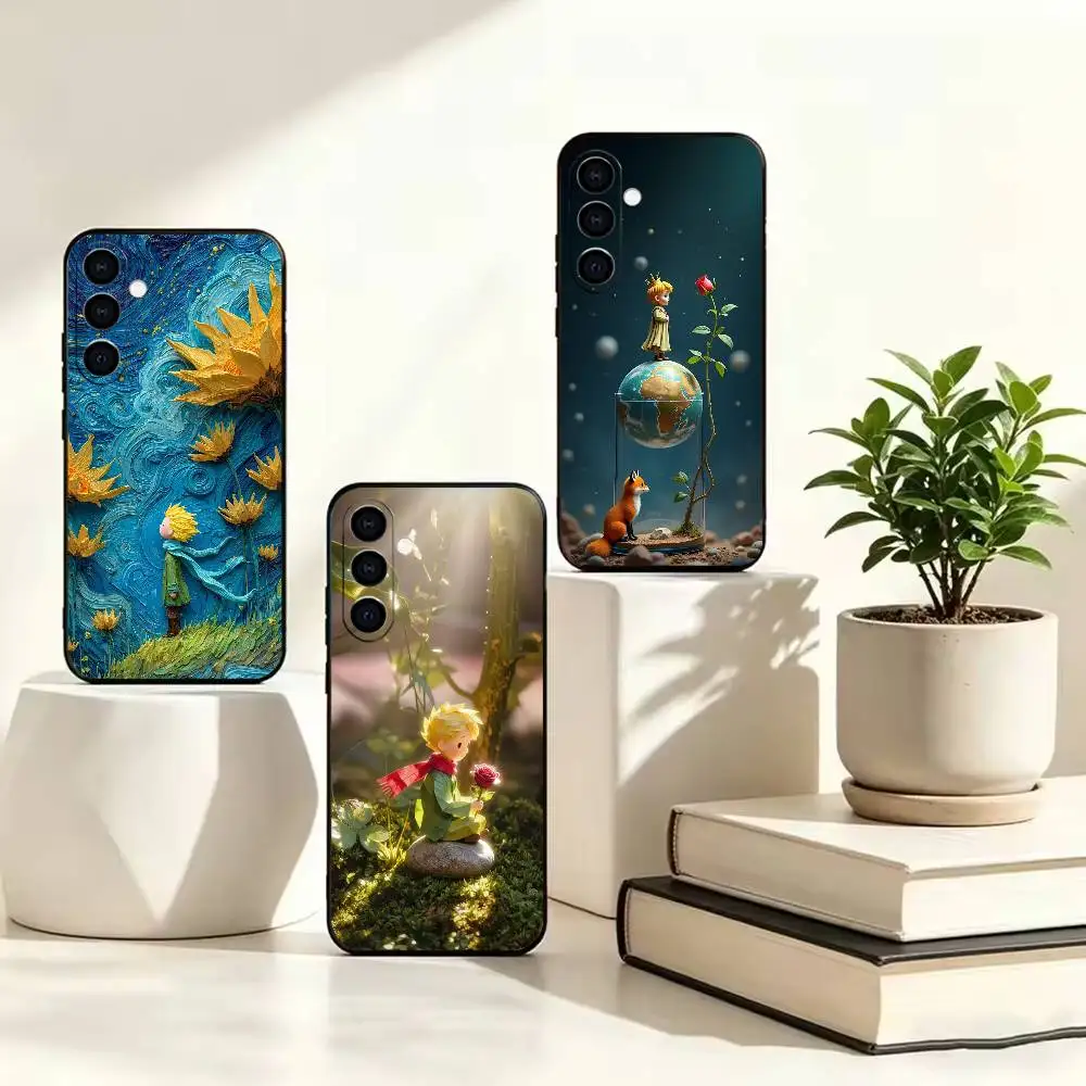 Lonely boy fox Rose  Phone Case For Samsung A73 20,21s,22,31,32,52,53,72 Soft Black Shell