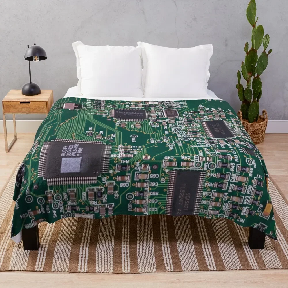 

Circuit Board Throw Blanket Luxury Designer Cute Plaid Personalized Gift Bed Blankets