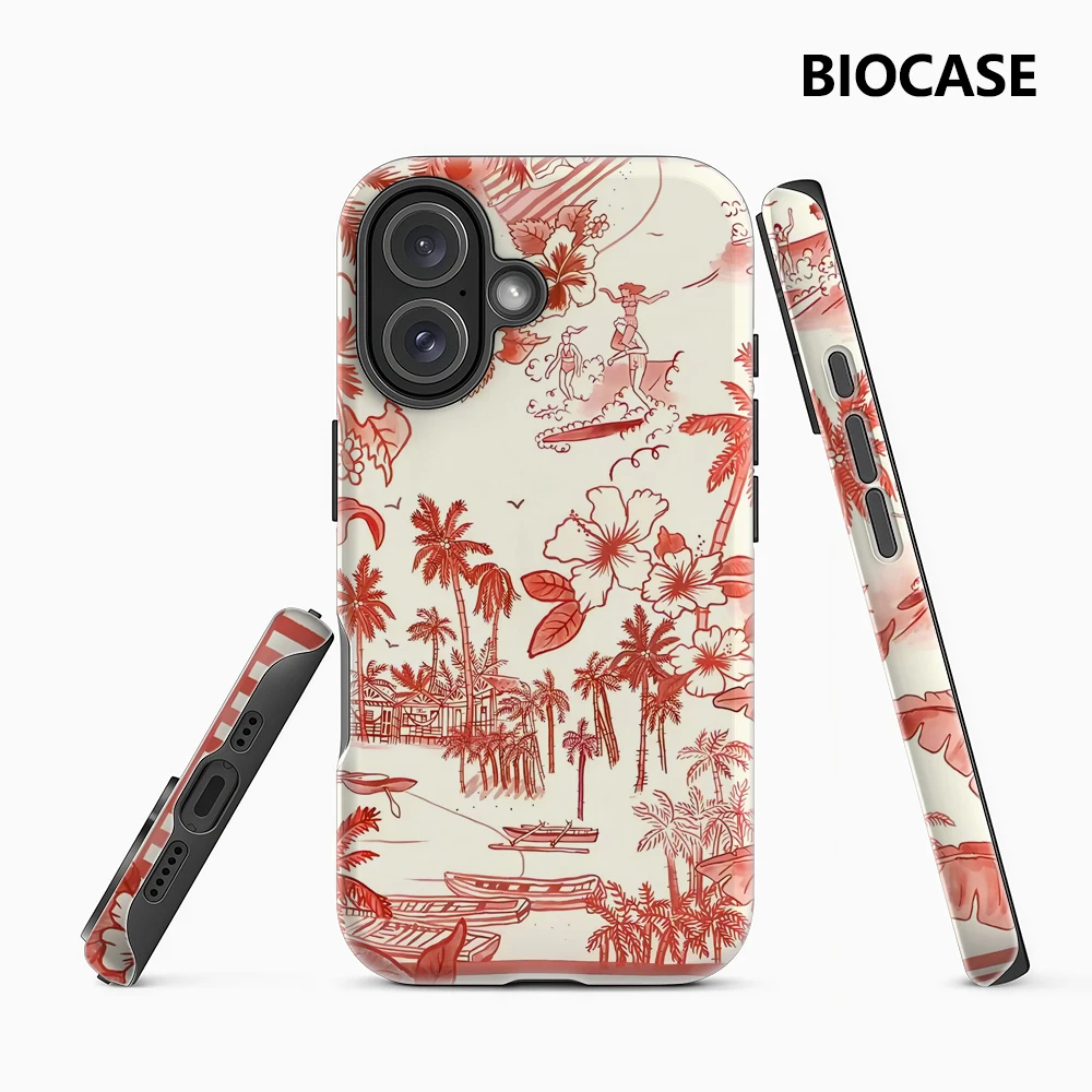 Tropische rote Skizze IPhone 17 Must-Haves Handyhülle für IPhone 17 16 15 14 13 12 11 Pro Max Plus Doppelschichtige Rückseite
