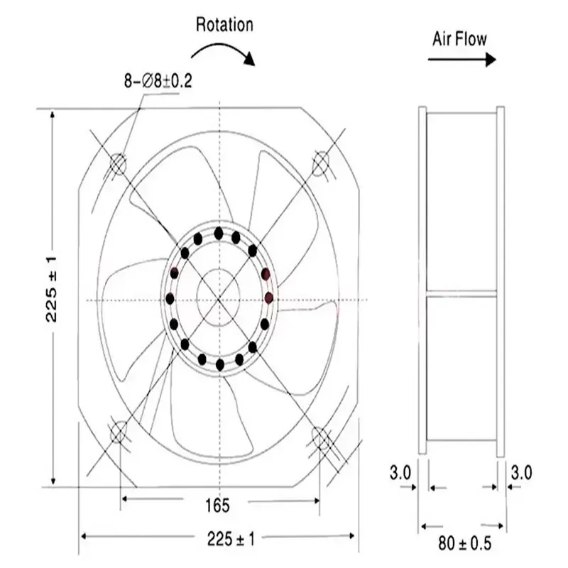 For Jialiwei 22580 axial flow fan 200FZY6-S 8-S 380v 220v high temperature resistant electric cabinet cooling fan