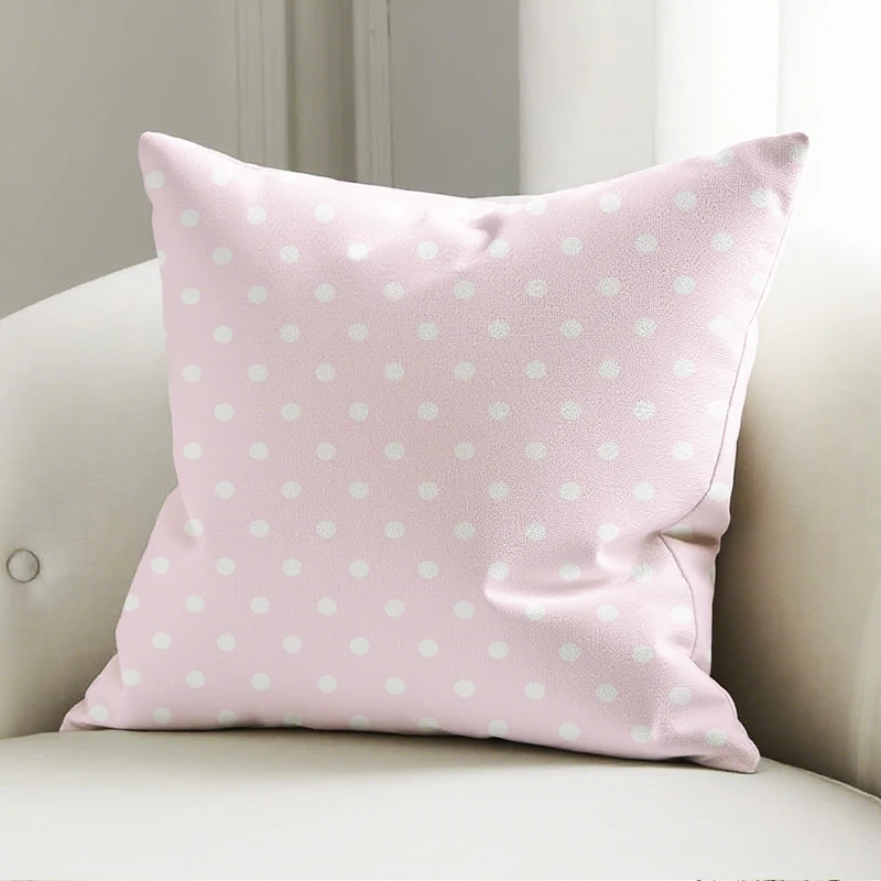 

Pink White Polka Dot Pillow Cover, Minimalist Pattern Cushion Case, Cute Sofa Bedroom Decor Accent Pillow