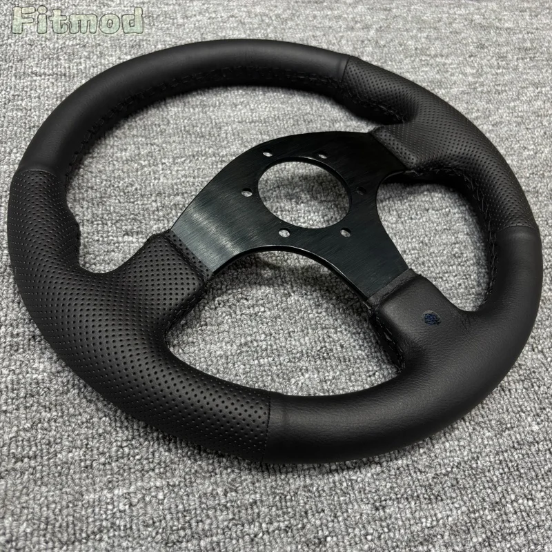 12.5 inch 320mm flat-bottom genuine leather custom racing steering wheel, gaming steering wheel PCD 70MM