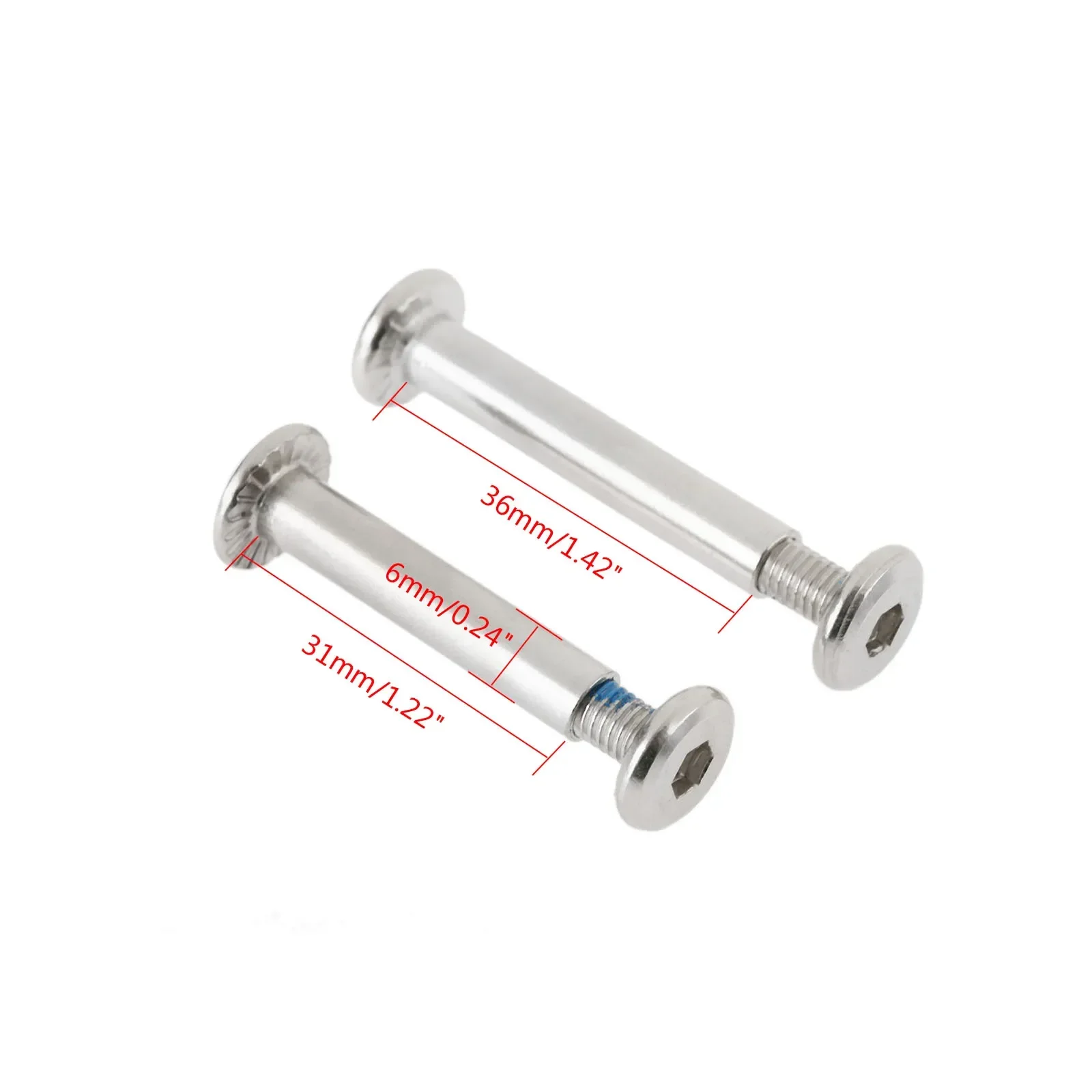 10Pcs Diameter 6Mm * 31Mm/36Mm Rolschaatsen Onderdelen As Mannelijke & Vrouwelijke Schroeven Voor kind Kid Adult Gratis Schaatsen Inline Skates Wiel