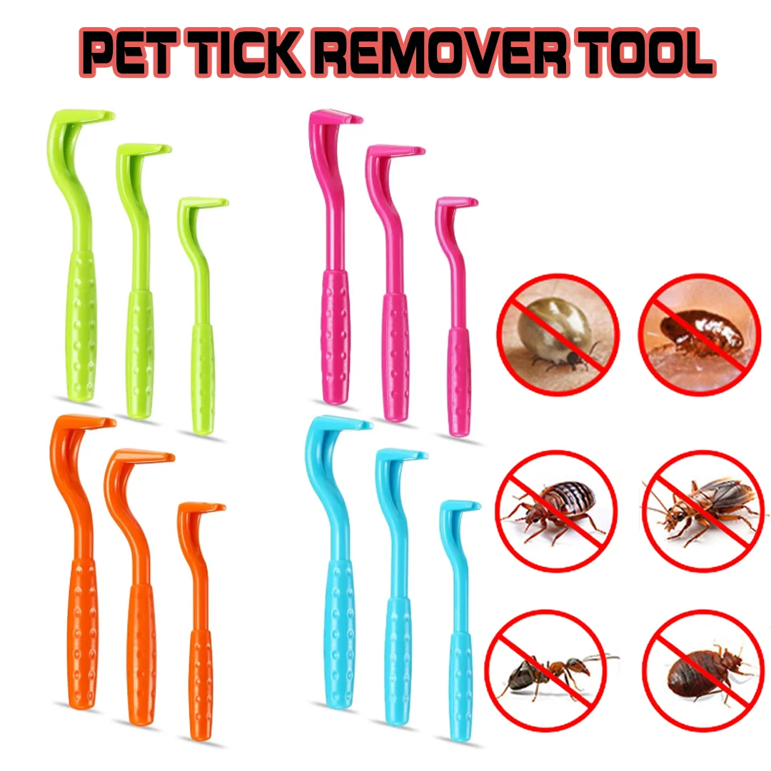 3 Pcs Pet Flea Remover Beauty Insect Clamps  Remove Lice Ticks Worms from Cats & Dogs  Cleaning Tools