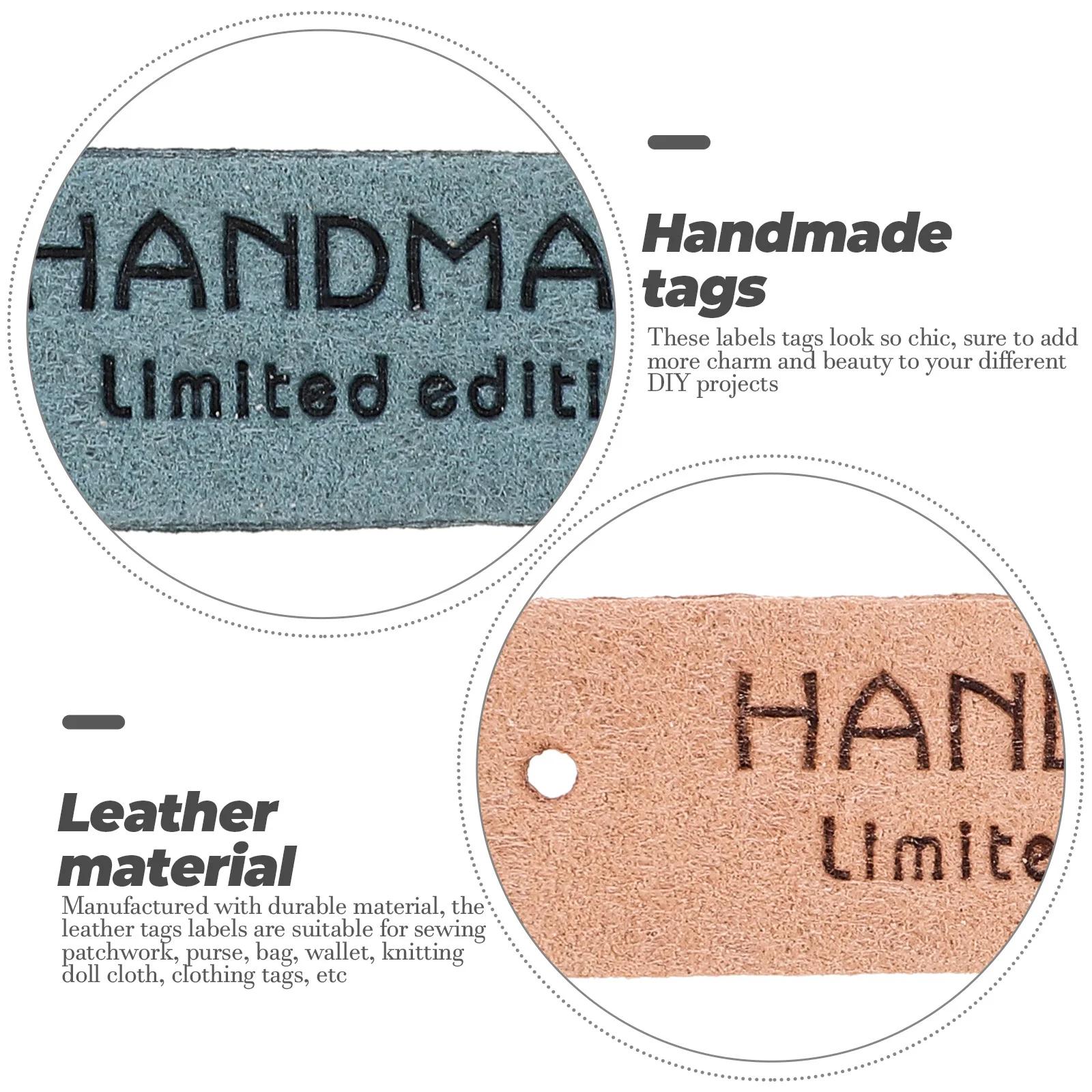 

100Pcs Embossed Tags Handmade Labels for Sewing Crochet Knitting Clothing Bags Accessories Crafts Handmade Labels