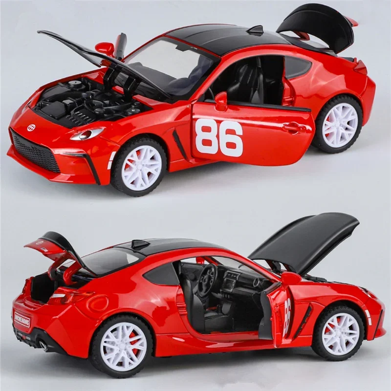 1/32 toyota gr86 liga modelo de carro esportivo diecasts pista de metal veículos de corrida modelo som e luz simulação crianças brinquedos presente