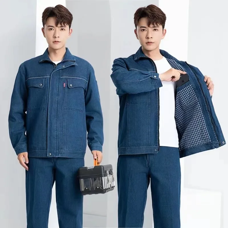 thickened-denim-workwear-set-welding-labor-protection-clothes-anti-scalding-spring-autumn-winter-men's-work-uniform