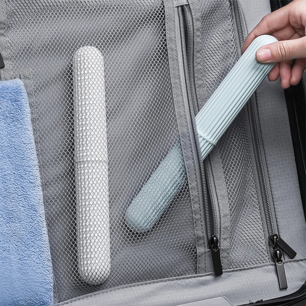 

4PCS Portable Toothbrush Storage Case Creative Toothbrush Container Household Toothbrush Storage Box for Trip Business Trip
