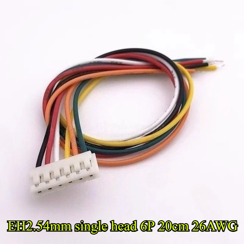 10/30/50 Teile/los EH2,54mm terminal draht pitch 2,54mm einzigen kopf 2P/3P/4P/5P/6P draht länge 20cm 26AWG elektronische linie stecker