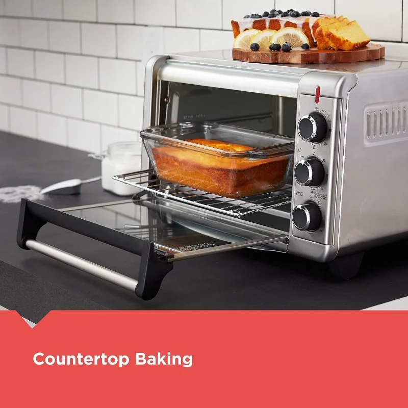 BLACK+DECKER Forno tostapane Crisp 'N Bake Air Fry a 6 fette, TO3215SS, 5 funzioni di cottura, timer da 60 minuti, acciaio inossidabile