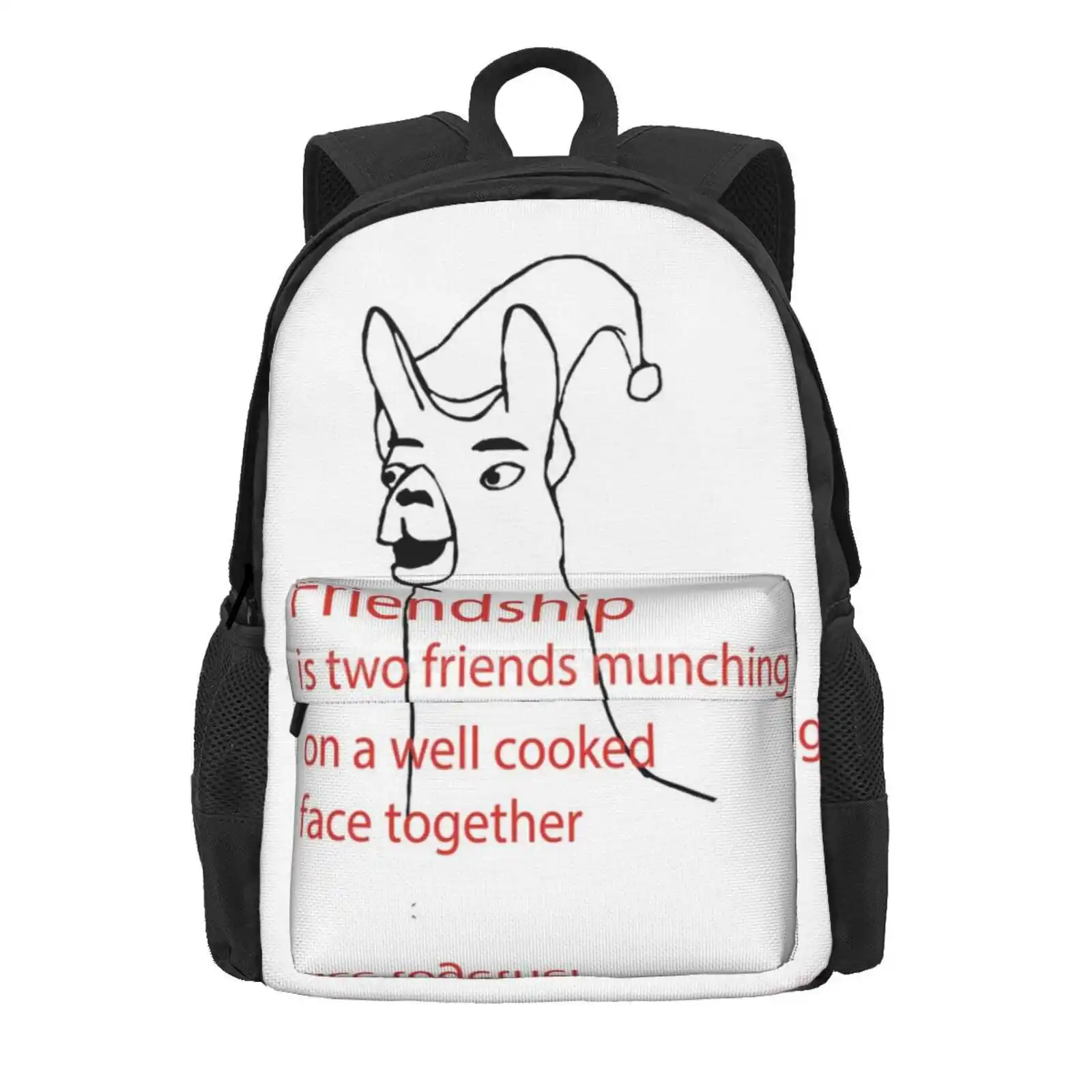 Llamas With Hats - Friendship Hot Sale Schoolbag Backpack Fashion Bags Llamas With Hats Friendship Face Munching