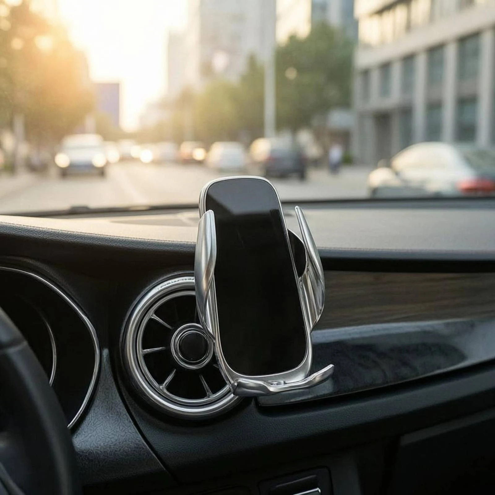 Air Vent Phone Holder Compact Cradle Phone Holder Vehicle Accessory Unobstructed View 360° Rotation