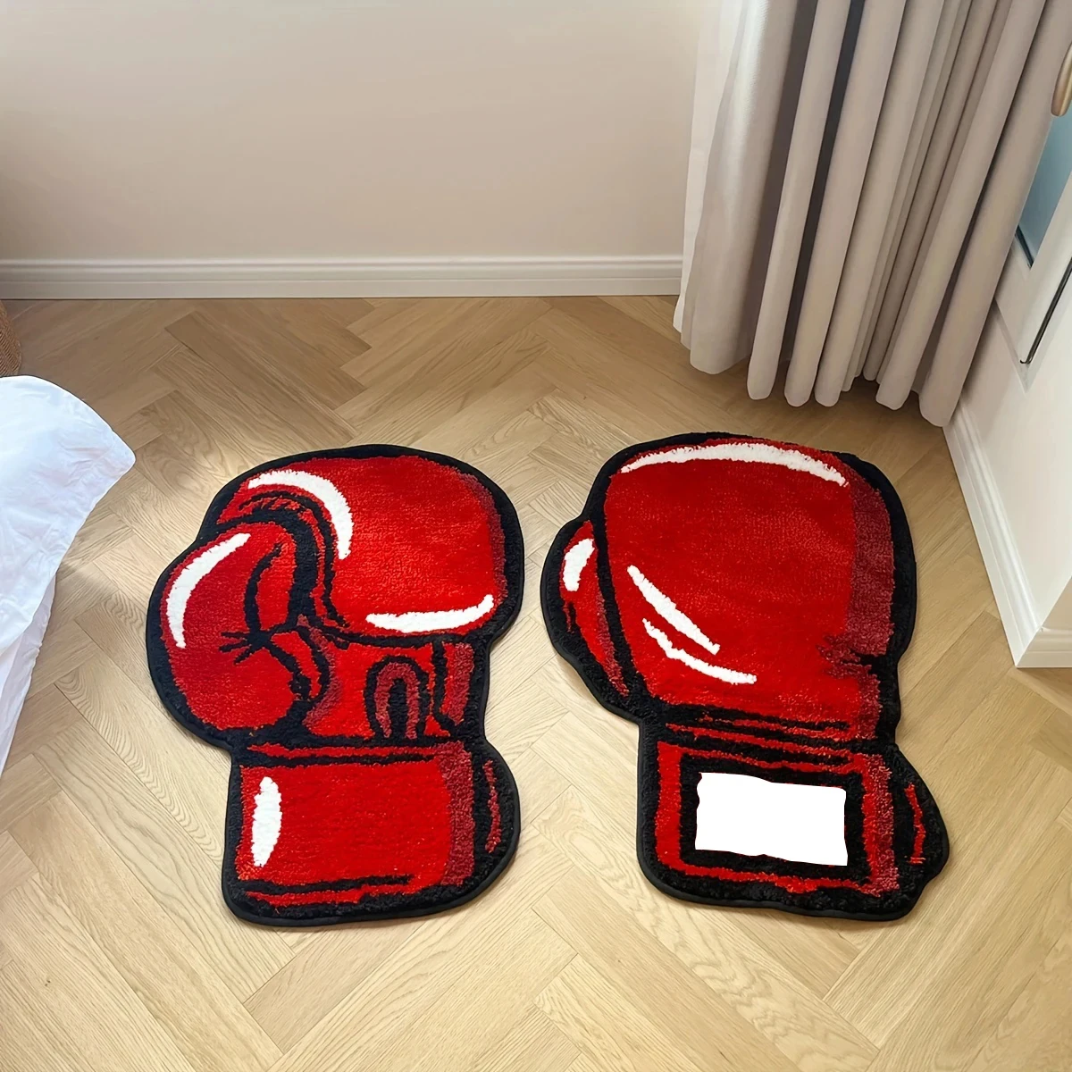 Red Boxing Gloves Tufted Rugs Soft Fluffy Tufted Irregular Printed Tiger Rug Room Decor Floor Mat Absorbent Non-slip Bathroom