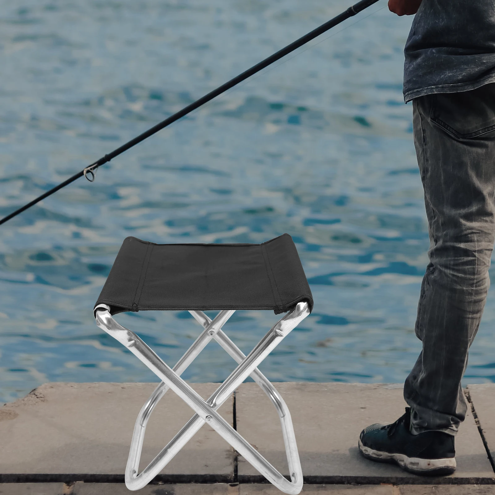 

Folding Fishing Stool Portable Outdoor Chair 600D PVC Lightweight Aluminum Frame Beach Camping Garden Seat Balcony
