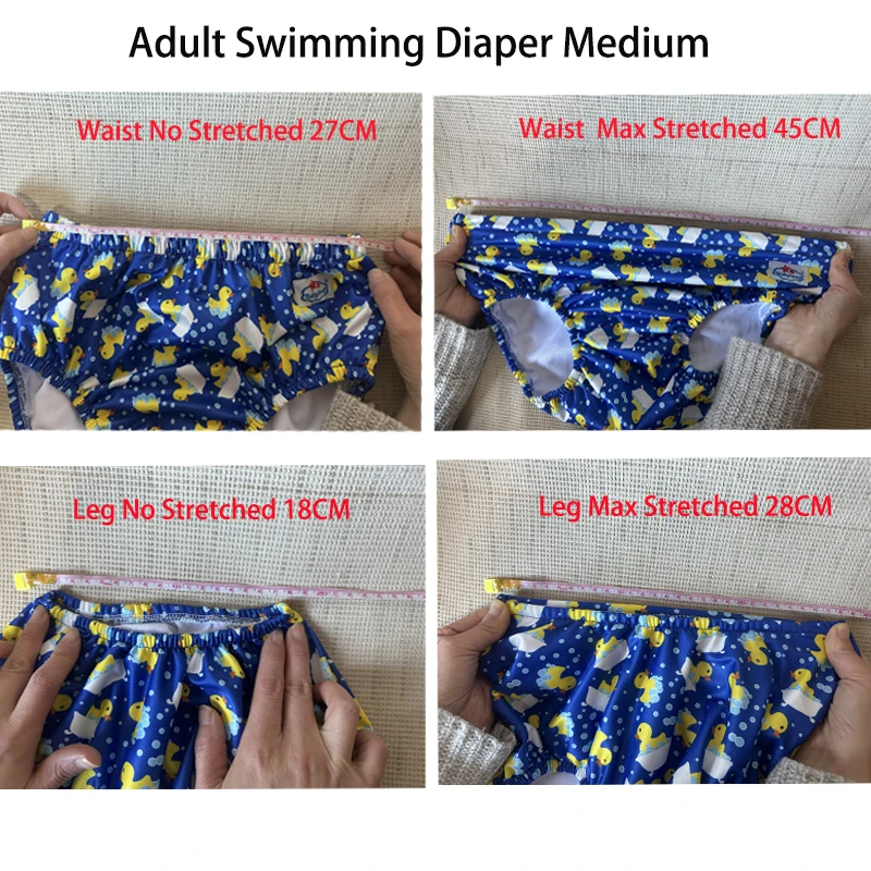 Custom Prints 10pcs A Lot Adult Swimming Diapers For Functional Training Young Adult Swimming Nappy For Elderly Male Female M