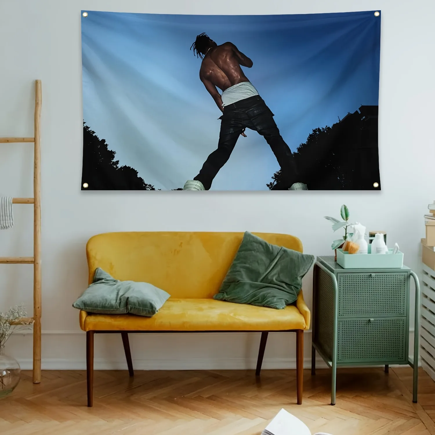 Customize 1pc Travis Rapper Sco-Tt Banner Large Hip Hop Music Banner | Iconic Pose And Album Art, Heavy-Duty Indoor/Outdoor Conc