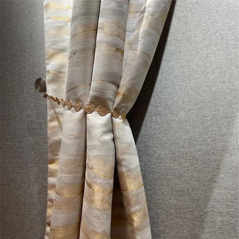 

European Luxury Gold Thread Marble Texture Jacquard High-Precision Thickened Curtains For Living Room Bedroom Study Kitchen