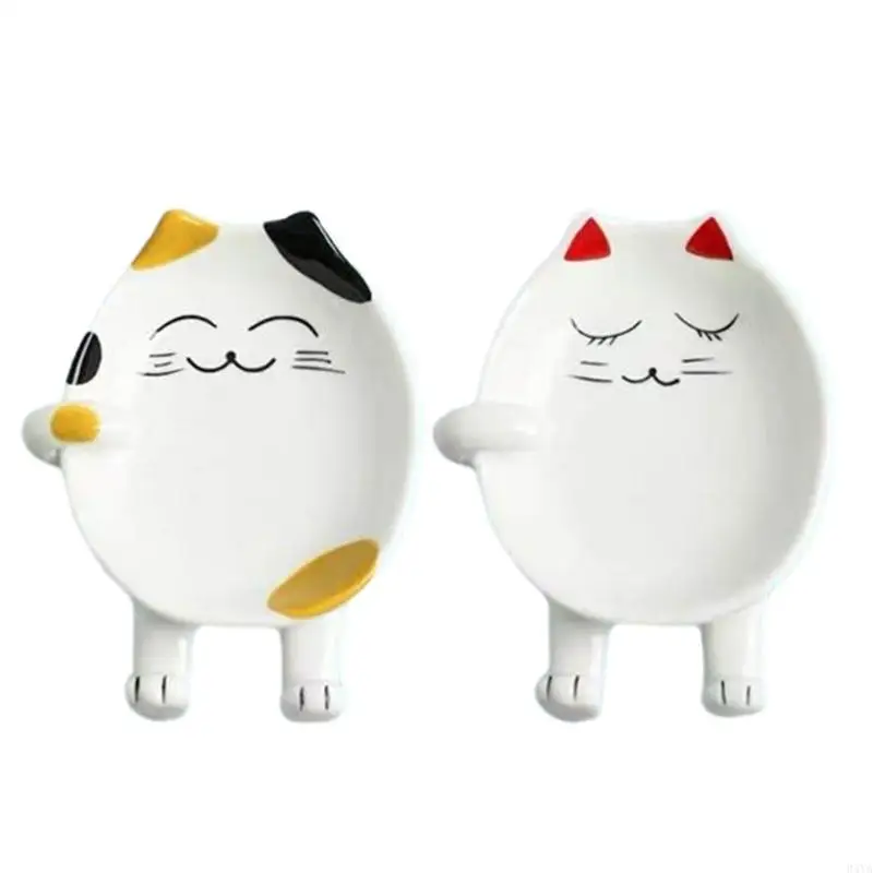 

34YA Cartoon Lid Holder Versatile Kitchen Utensil Stand Ceramic Kitchen Tool Holder