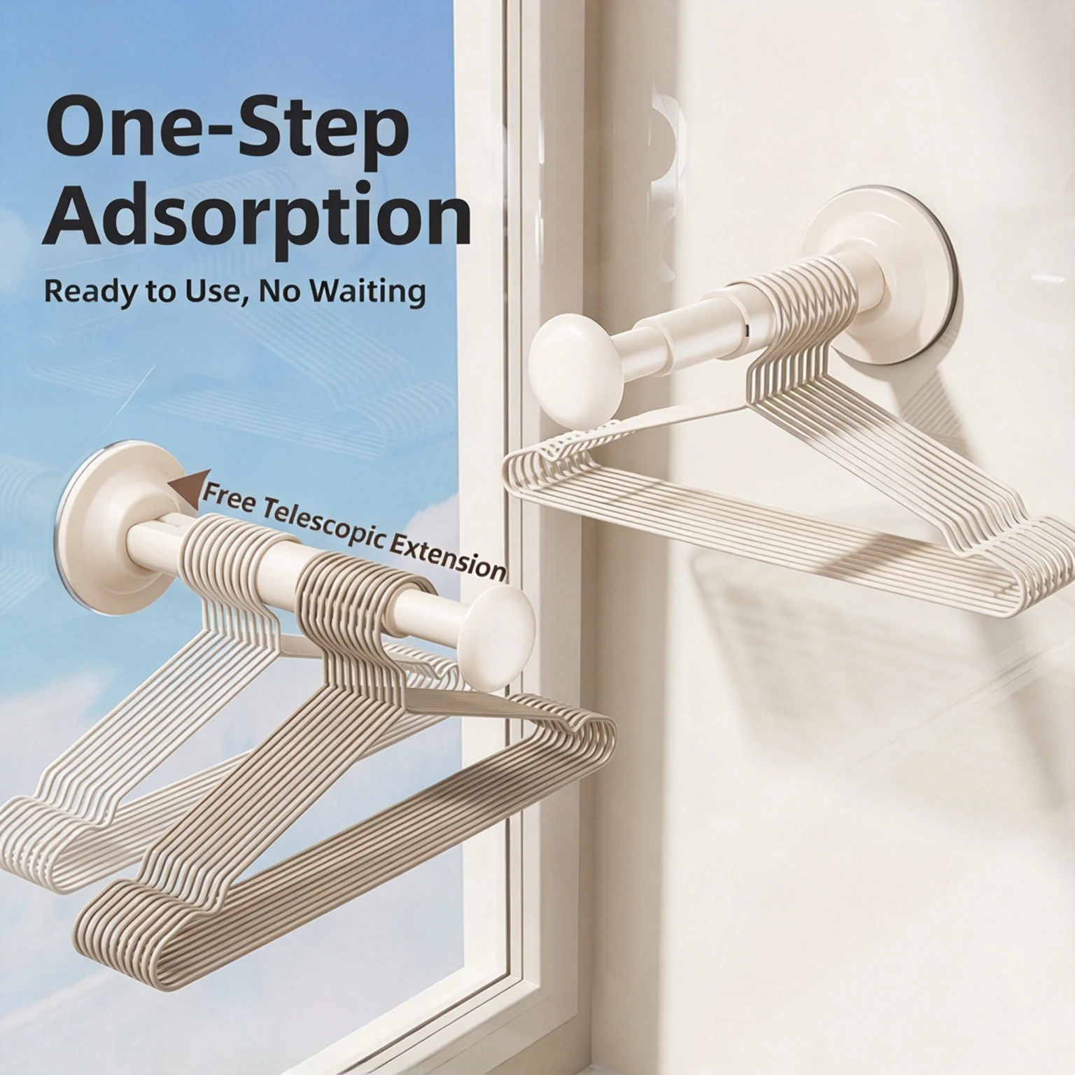 Suction Cup Hanger Clothes Hanger Storage Rack Household Hanger Multi-function Storage Artifact Household Balconies Wall Hanging
