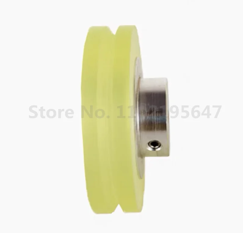 Rotary Encoder Meter Wheel Aluminum Alloy And PU Rubber Wheel U V H Type 6mm Hole Perimeter 200mm