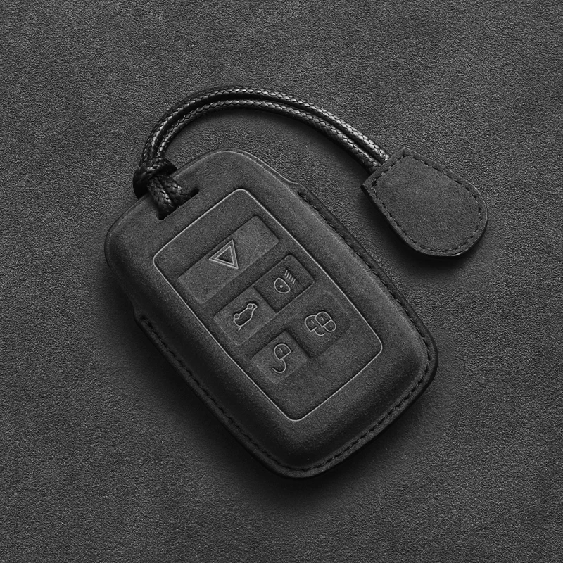 Suede Leather Car Key Case For Land Rover Range Rover Evoque Discovery Sport Velar For Jaguar XE XF E-Pace F-Pace Accessories