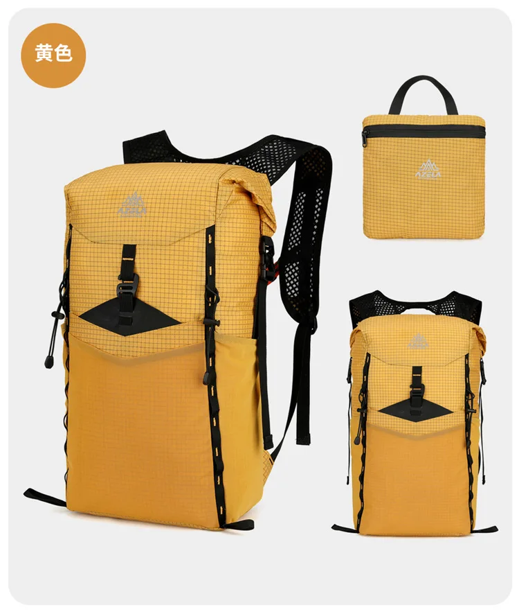 Wasserdichter Wanderrucksack, leichter, faltbarer, verstaubarer Tagesrucksack aus Polyester, Outdoor-Reise-Camping-Rucksack für Männer und Frauen – Detail 33