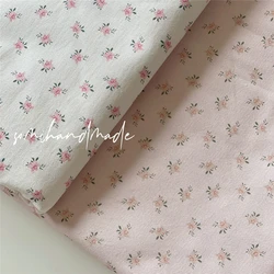 DIY Fabric Retro Rose Floral Pink Printed Fabric Handmade Dye for Clothes Girls Bag Pants Skirt Sewing Fabric Thicken Canvas