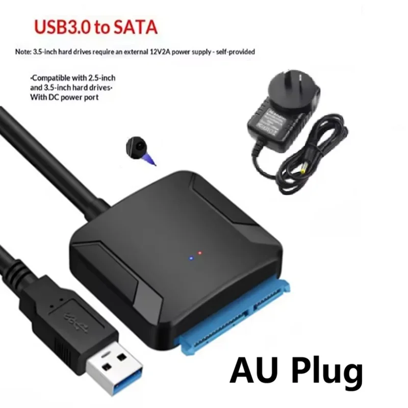 SATA to USB 3.0 Adapter Convert Cable for 3.5/2.5 Inch SSD HDD SATA III Hard Drive Disk Converter Support UASP 12V Power Adapter view 5