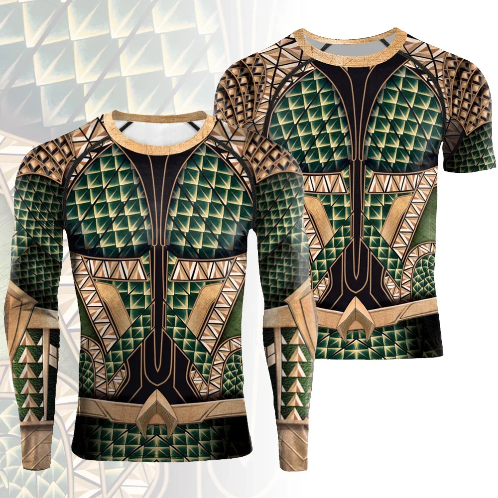 Camiseta de superhéroe para hombre, disfraz de cómics para Halloween, camisetas de gimnasio y fitness, camiseta de compresión, camisetas de manga corta de secado rápido