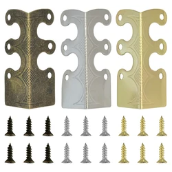 6pcs Vintage Base Board Corner Protectors Brass Skirting For Jewelry Wooden Box Antique Furniture Decorative Corner Guard