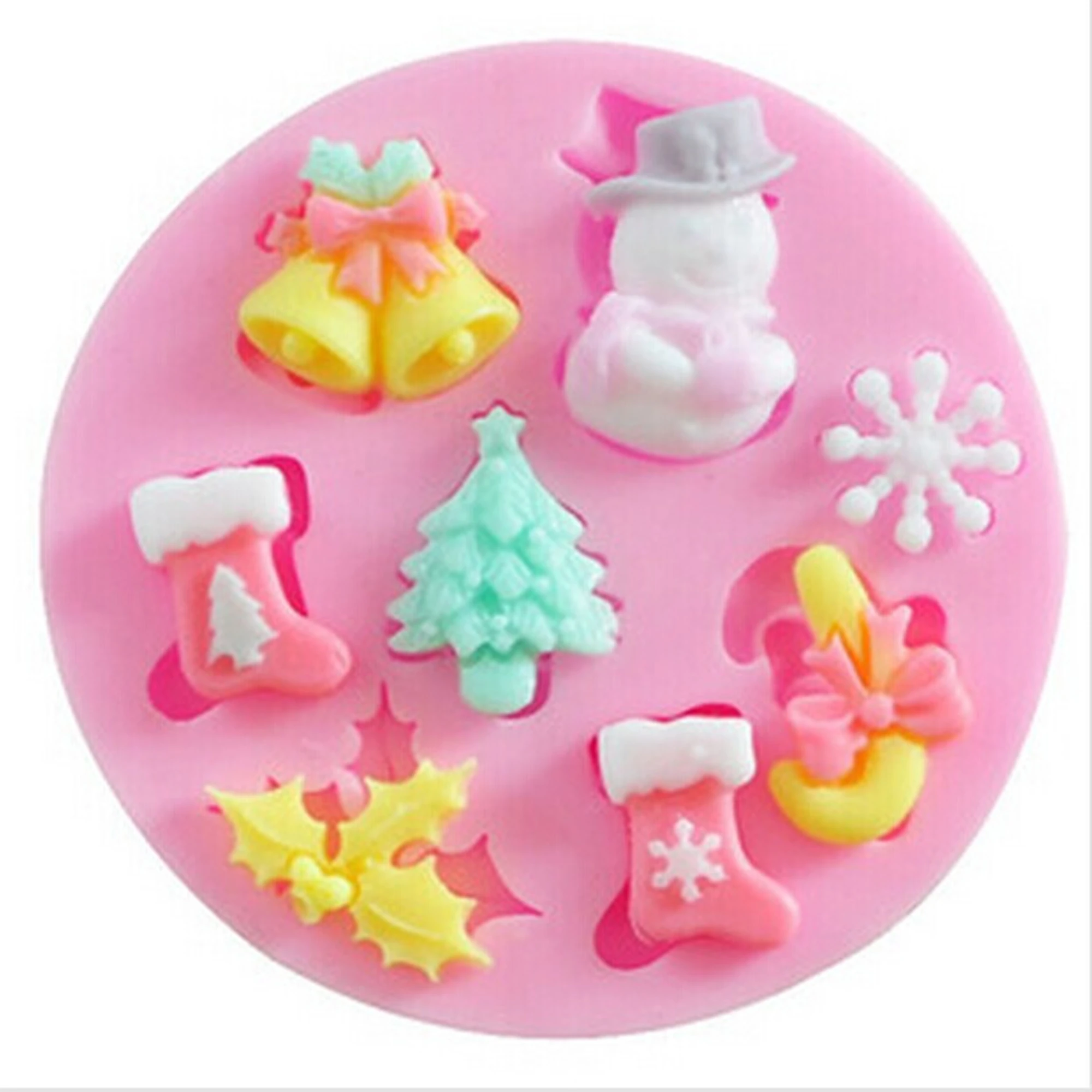 

Christmas Snowman Silicone Mold Cake Dessert Baking Mold DIY Fondant Pastry Decorating Tools Kitchen Plunger Sugar Cutter Mold