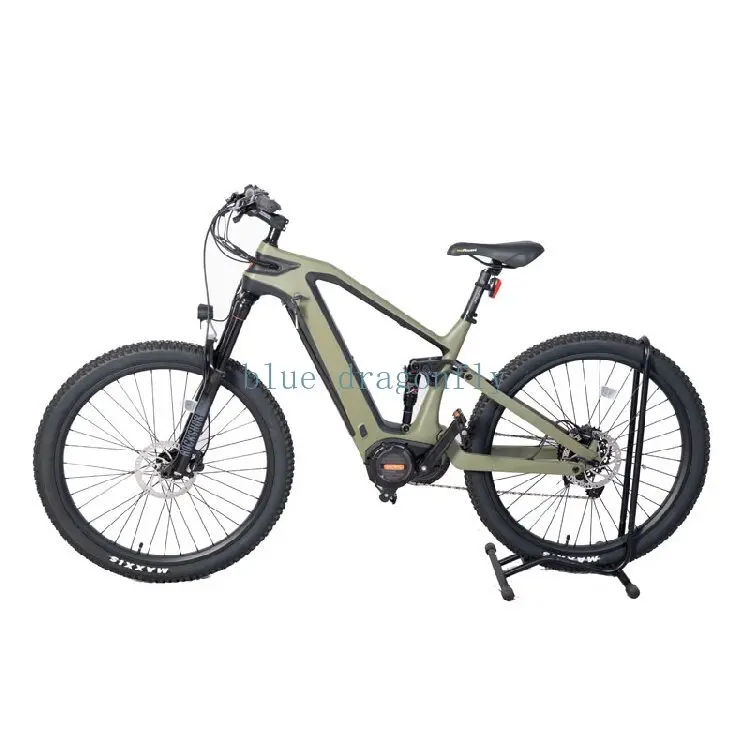 E18-C Powerful 1000W Mid Set Driving Motor  11Speed Gears Carbon Fiber Frame Two Suspension Mountain Ebike EMTB