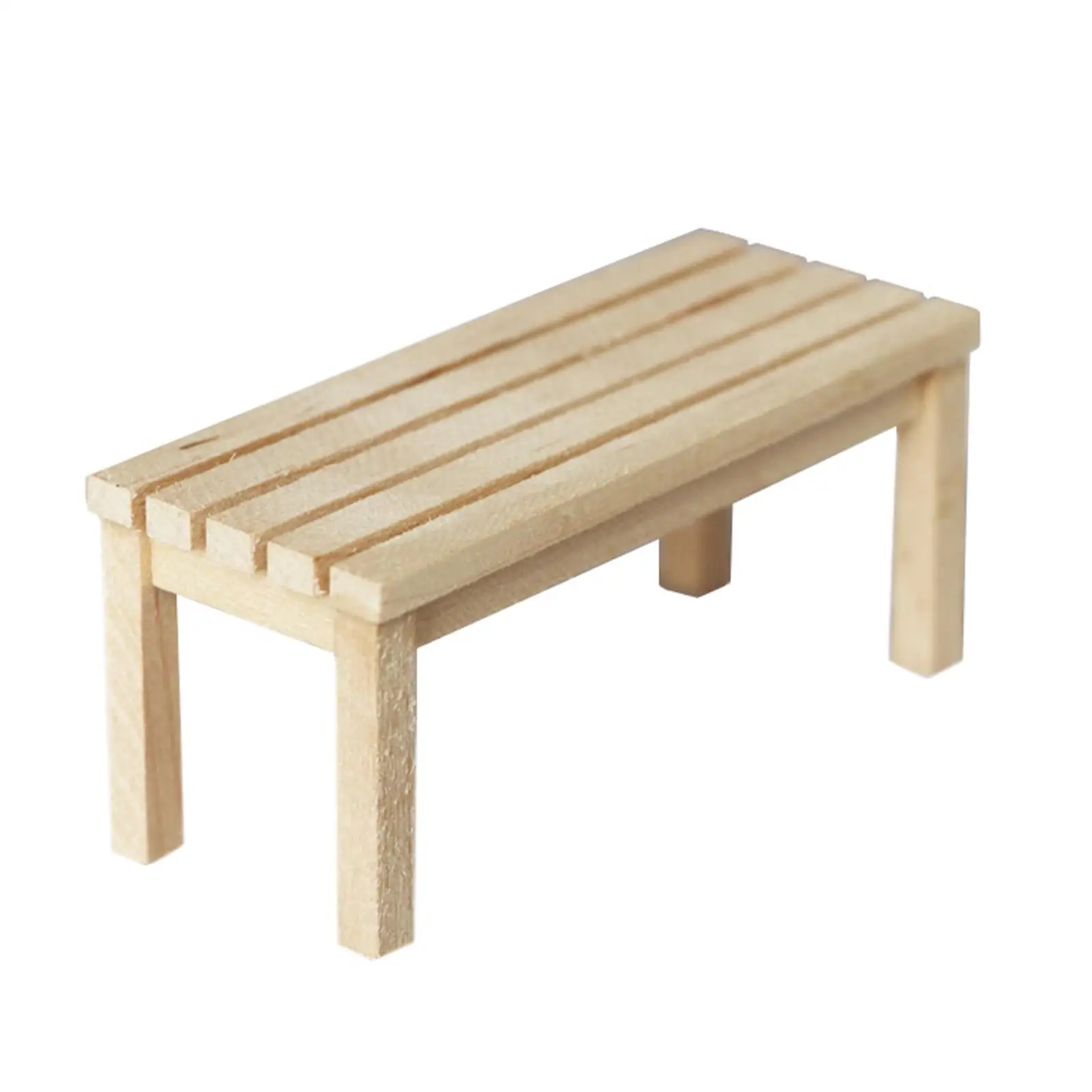 1/12 Dollhouse Bench DIY Scene Model Miniature Dollhouse Decoration Accessories Photo Props for Living Room Garden Yard Decor