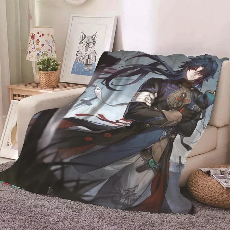 Anime Game Blanket Sofa Winter Honkai Star Rail Warm Bed Fleece Custom Nap Home Fluffy Soft Blanket King Size Microfiber Bedding