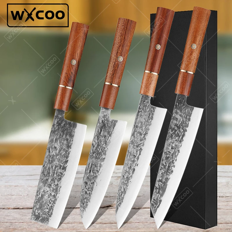 

WXCOO 67 Layers Damascus Steel Chef's Knife Japanese Cooking Kitchen Knife Set Slaughtering Boning Cutter Vegetable Slicer Tools