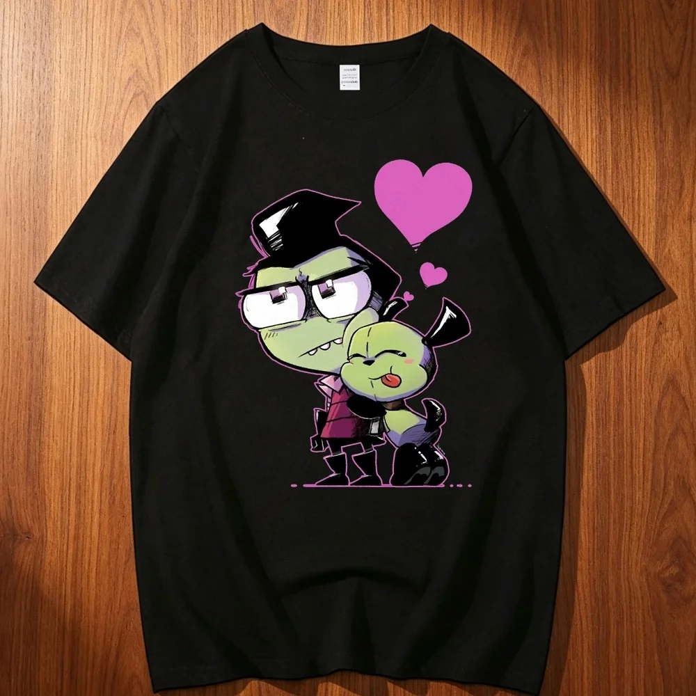 Invader Zim cotton t-shirt men korean clothes Comfortable Breathable Digital hip hop t shirt Y2k Trendy hip hop 2000s