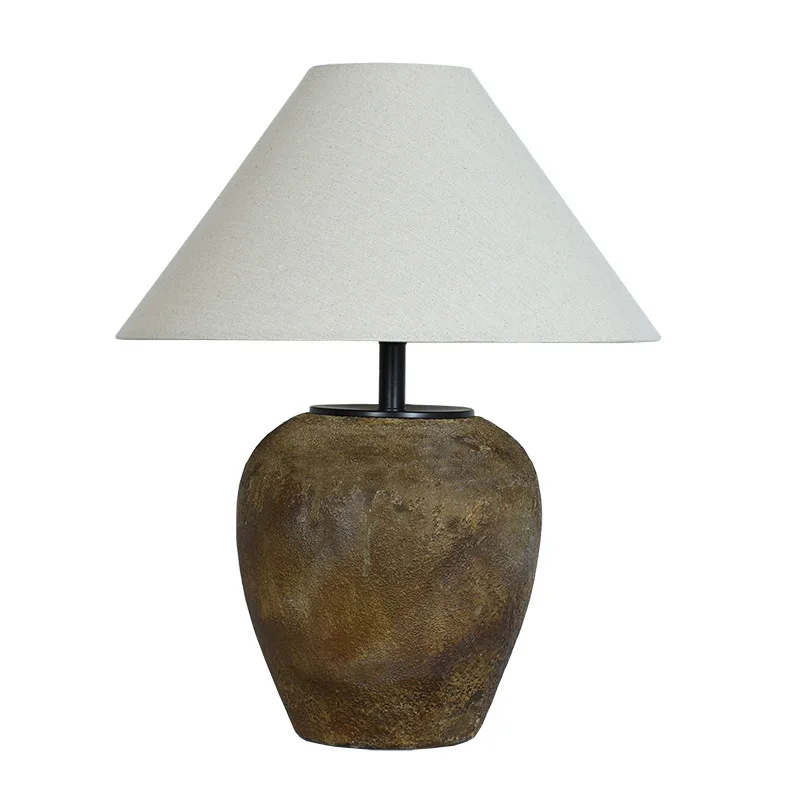 

Pottery pot living room table lamp wabi-**** wind model room hotel homestay designer Japanese-style bedroom bedside new Chinese-