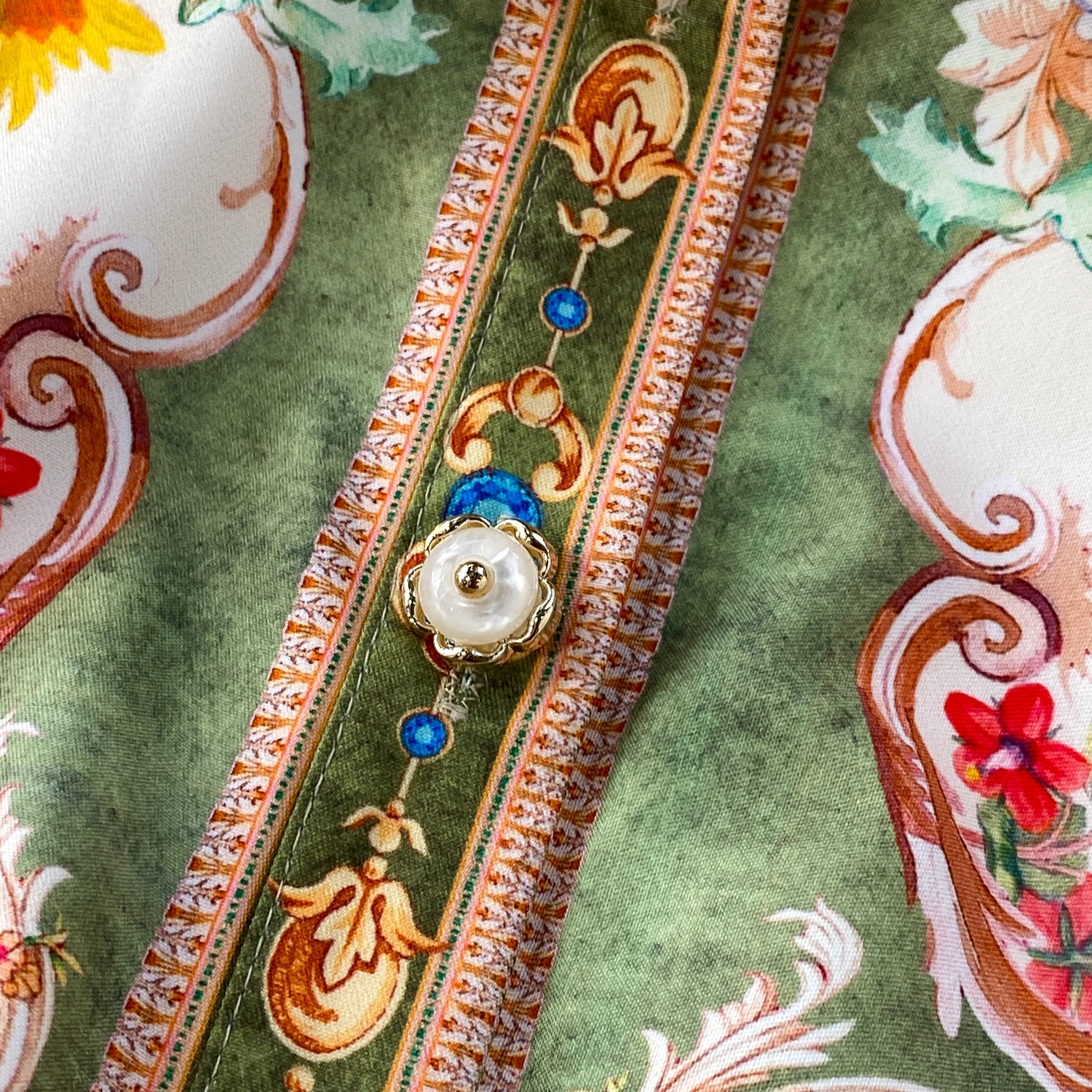 Ensemble deux pièces jupe imprimée, chemise à manches longues, jupe trapèze, ensembles assortis, costume de vacances français élégant pour femmes, automne