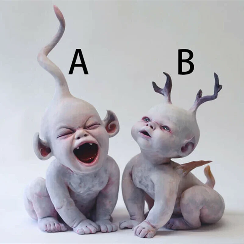 

Статуэтка из смолы с гравировкой «ватеры», ручная работа, украшения на Хэллоуин, кукла с привидениями, младенцев, зомби