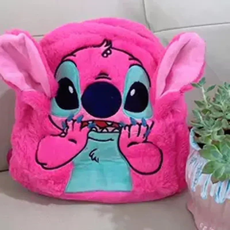 Disney  Stitch Plush New Backpack Cartoon Fashion 3d Mini Women's Backpack Large Capacity Cute Children Schoolbag High Quality!!