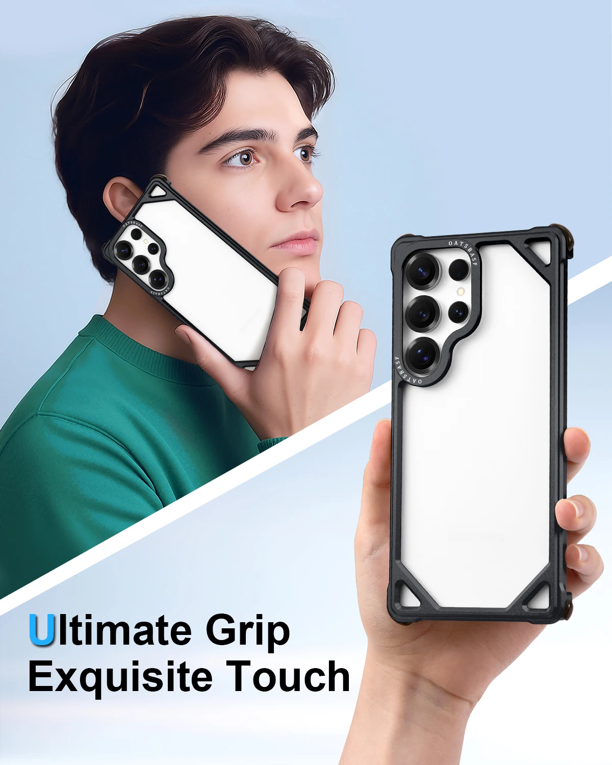 

Oatsbasf Metal Frameless for Samsung Galaxy S25 Ultra Phone Case Minimalist Bumper Ultra-thin Protective Cover Wireless Charging