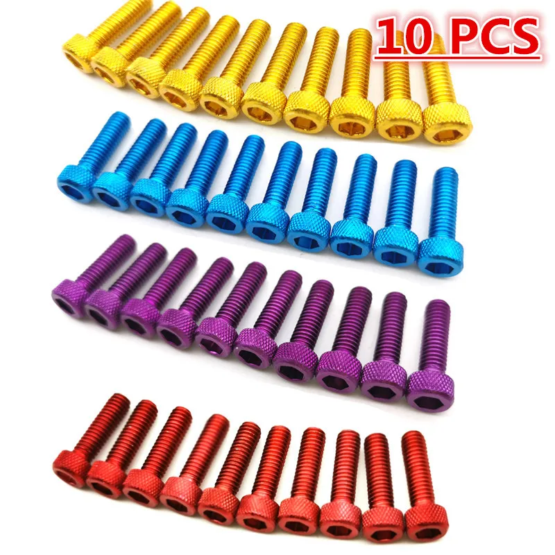 10PCS Motorcycle Screw Colourful Decal M6 Screws Moto Parts Universal Motorbike Screw 6MM Decorative Scooter Accessory Red Blue