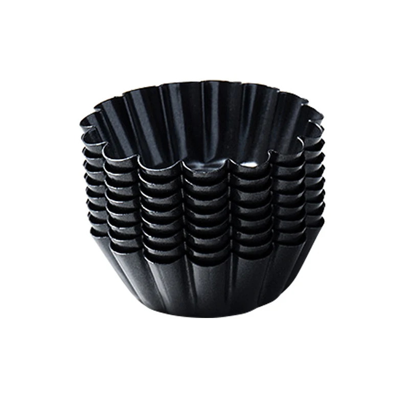 Reusable Thickened Non-Stick Carbon Steel Tart Molds, Baking Cups for Egg Tart, Pudding