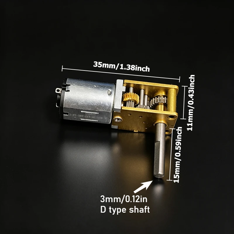 TWG1812-N20 Vertical 90° Output Shaft Gear Motor, N20 Worm Gear Motor with Rack & Pinion Set