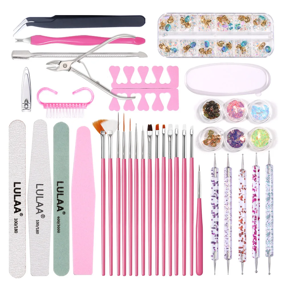 

Manicure Set Painting Pen Cleaning Brush Sequin Jewelry Drill Point Drill Nail Removal Tool Professional Nail Art Tool