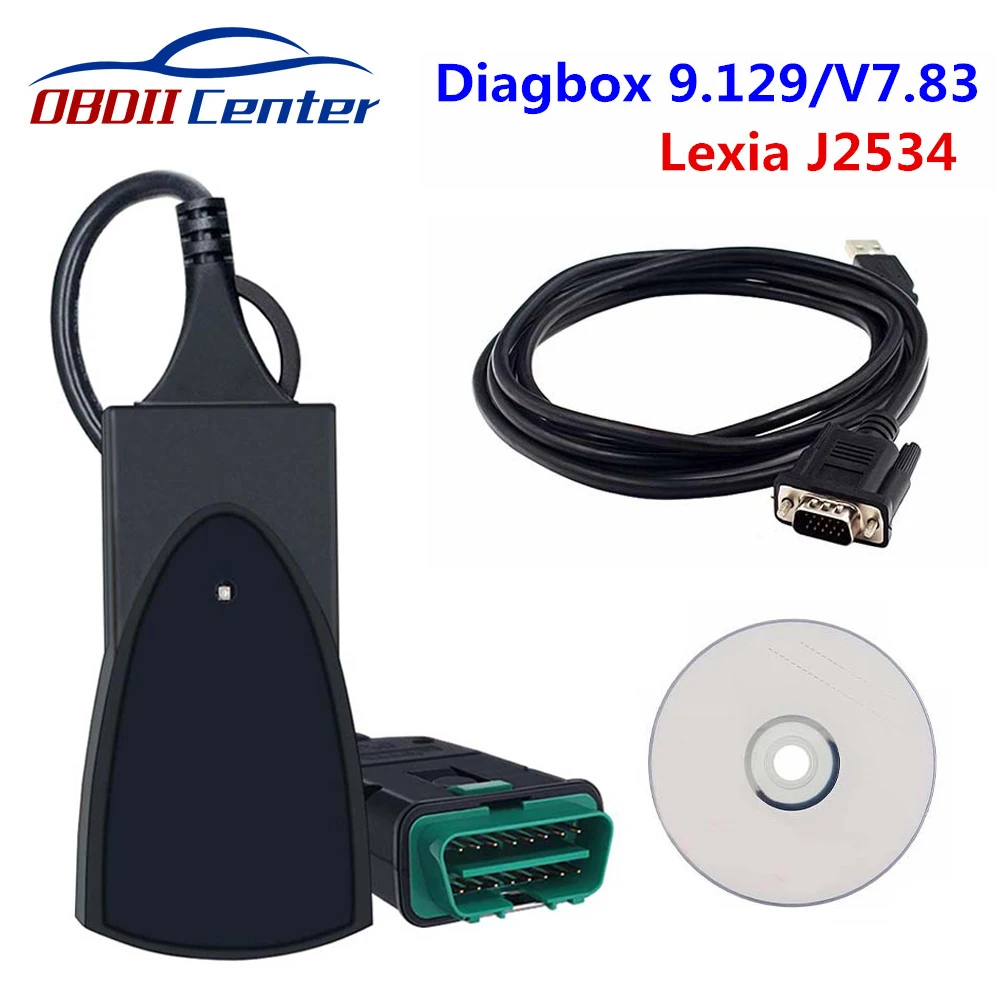 Newest Lexia J2534 Diagbox 9.129/V7.83 for Peugeot for Citroen Full Chip OBD2 Car Diagnostic ToolTill 2023