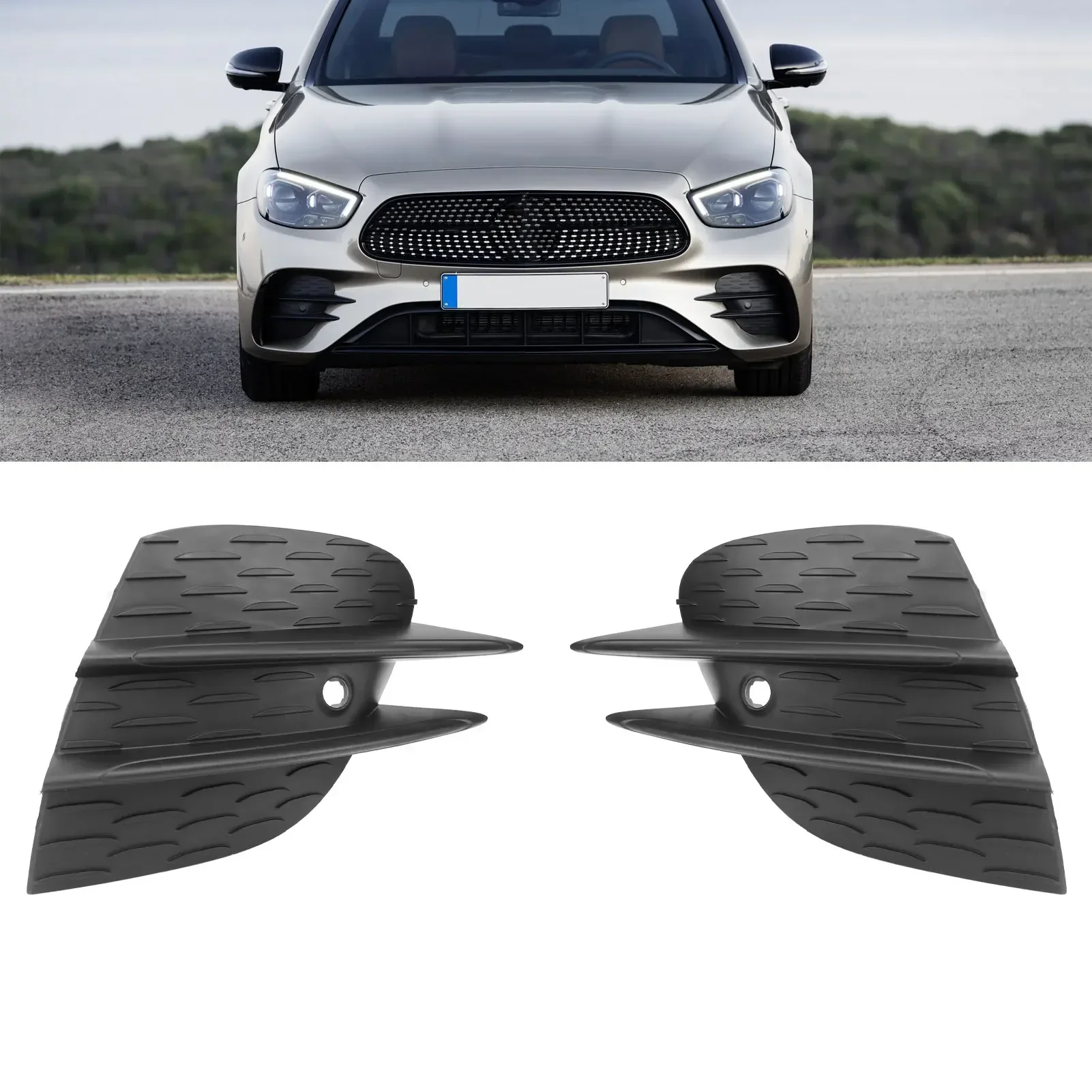 

Fog Light Frame ABS Fog Lamp Bezel OE 2138858904 2138859004 Replacement For Benz E‑Class W213 AMG Line 2020‑2023 Facelift