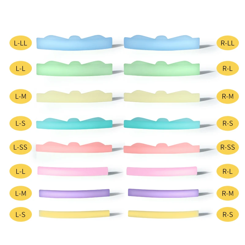 แผ่นดัดขนตาซิลิโคน8คู่แท่งขนตารีไซเคิล3D ยกกระชับ TSLM1ดัดขนตาปลอม